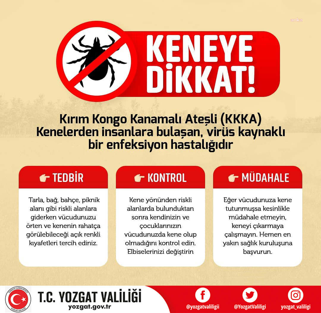 YOZGAT VALİLİĞİ'NDEN KENE UYARISI