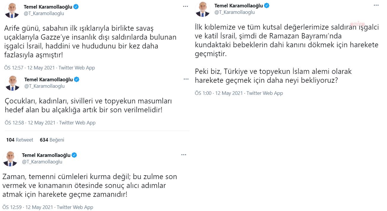 KARAMOLLAOĞLU'NDAN İSRAİL TEPKİSİ: "DAHA NEYİ BEKLİYORUZ?"