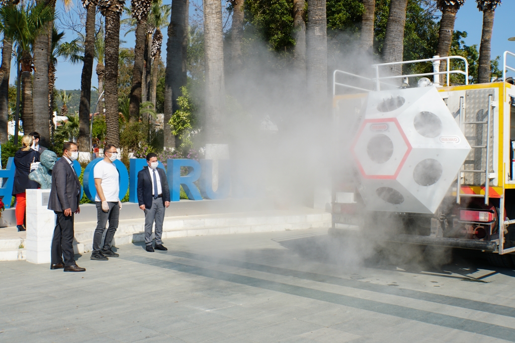 BODRUM BELEDİYESİ, KORONA VİRÜS MÜCADELESİNDE YENİ SİSTEMLER KULLANIYOR