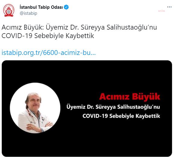 ÇOCUK HASTALIKLARI UZMANI DR. SÜREYYA SALİHUSTAOĞLU KORONAVİRÜS NEDENİYLE HAYATINI KAYBETTİ
