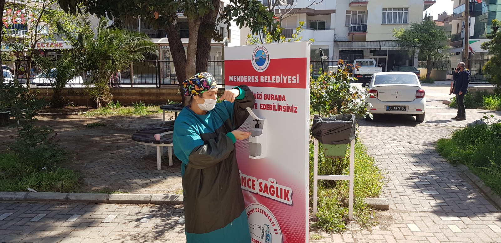 MENDERES'TE EL DEZENFEKTE ÜNİTELERİ DEVREDE