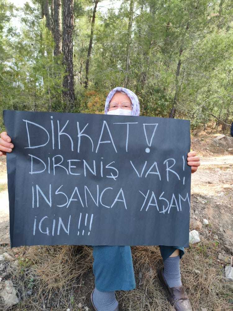 MİLAS KÖYLÜLERİ ORMANI KORUMAK İÇİN İNSAN ZİNCİRİ OLUŞTURDU