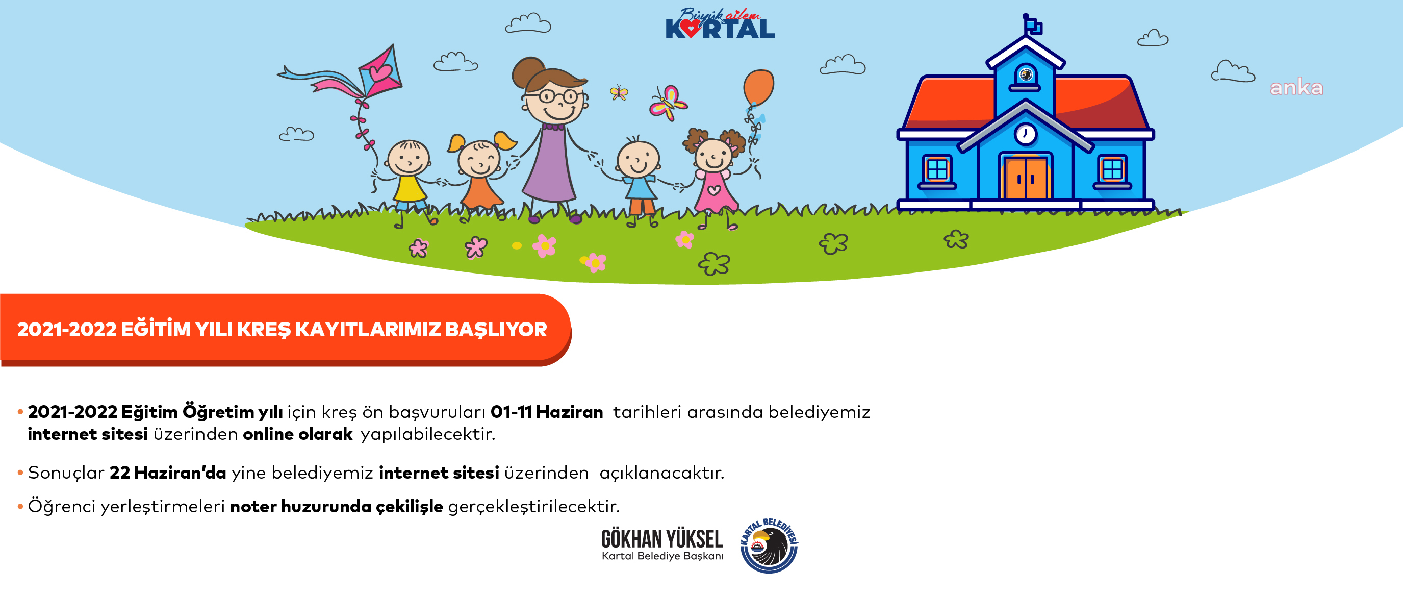 KARTAL BELEDİYESİ KREŞLERİNDE 2021-2022 EĞİTİM-ÖĞRETİM YILI İÇİN ÖN KAYITLAR BAŞLIYOR