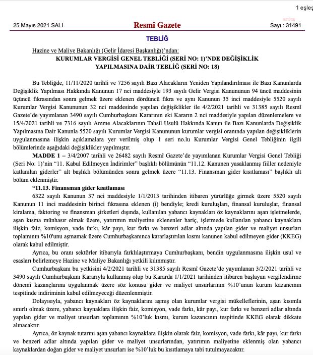 KURUMLAR VERGİSİ 2021'DE YÜZDE 25, 2022'DE YÜZDE 23 OLACAK