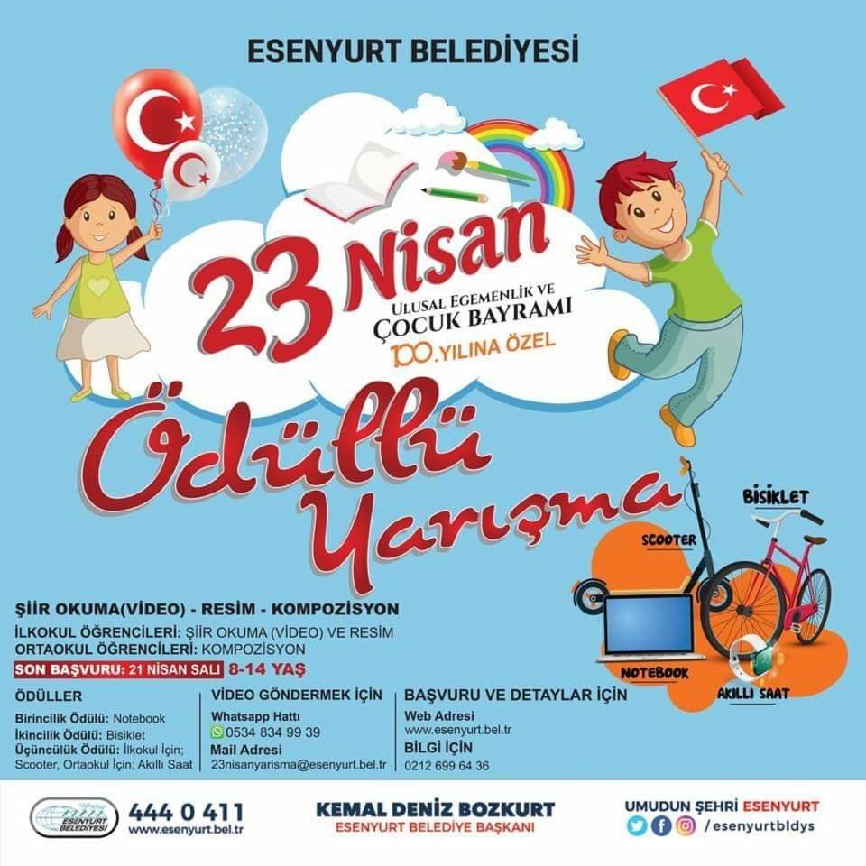 ESENYURT BELEDİYESİ’NDEN ÇOCUKLAR İÇİN 23 NİSAN’A ÖZEL YARIŞMA