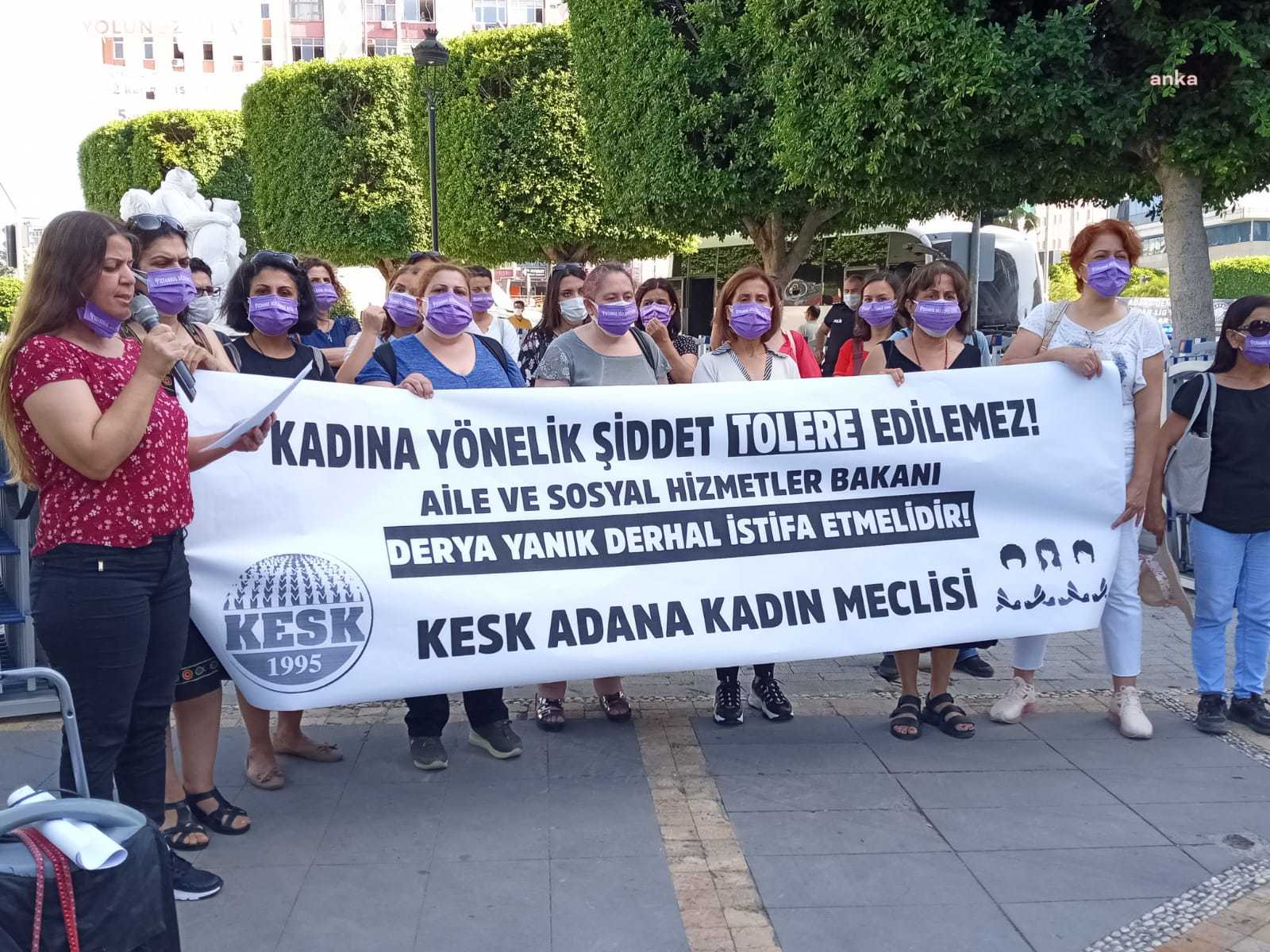 KESK ADANA KADIN MECLİSİ, BAKAN YANIK'I İSTİFAYA DAVET ETTİ