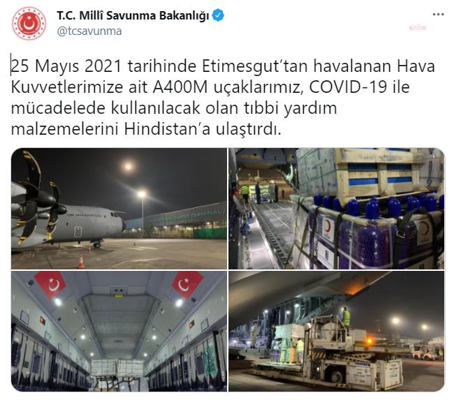 TÜRKİYE'DEN HİNDİSTAN'A TIBBI YARDIM