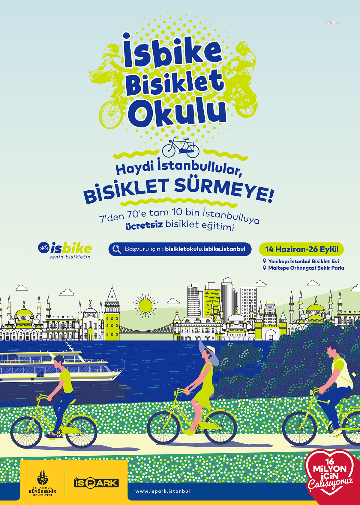 İSTANBULLUYA BİSİKLETİ SEVDİRECEK "İSBİKE BİSİKLET OKULU" YARIN AÇILACAK