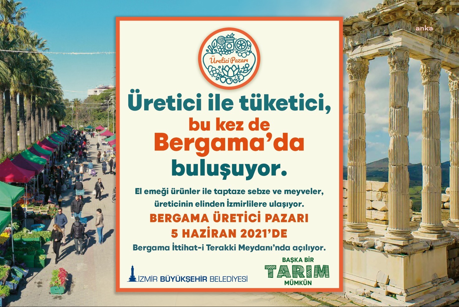 İZMİR'İN DÖRDÜNCÜ YEREL ÜRETİCİ PAZARI BERGAMA'DA AÇILIYOR