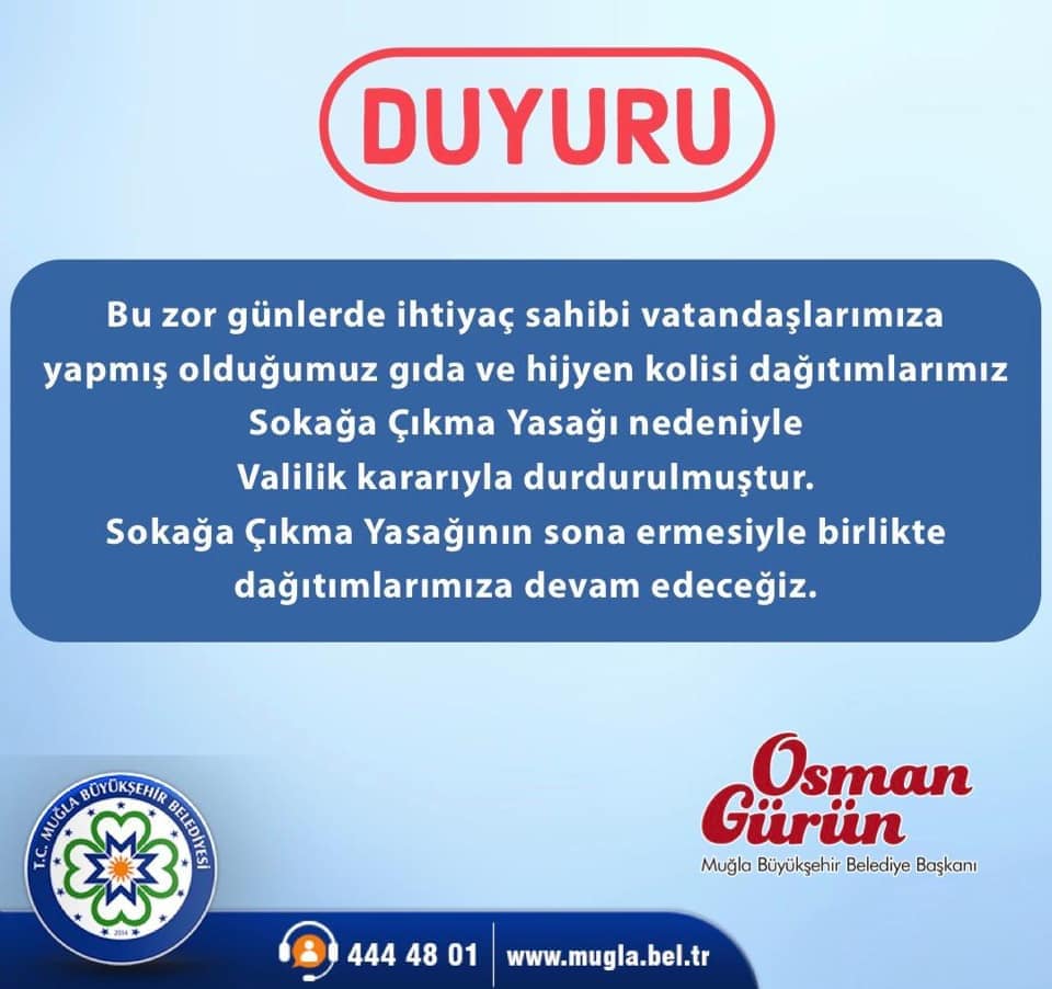 MUĞLA'DA YARDIM DAĞITIMA "SOKAĞA ÇIKMA YASAĞI" ENGELİ
