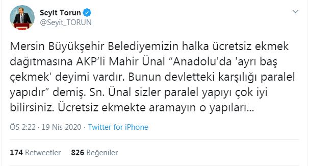CHP’Lİ BELEDİYELERİN EKMEK DAĞITIMINA ‘PARALEL DEVLET’ SUÇLAMASI