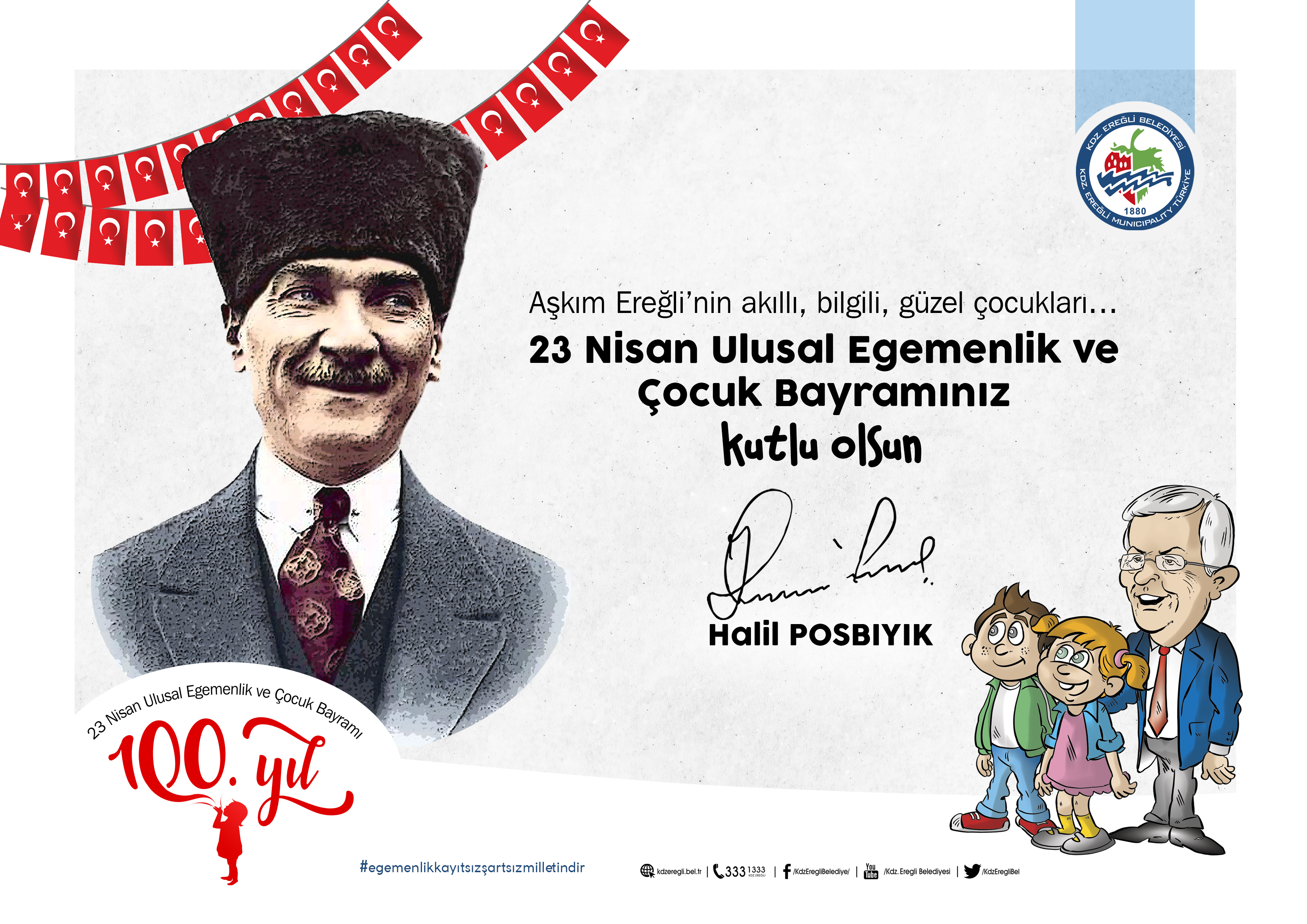 KDZ. EREĞLİ BELEDİYE BAŞKANI POSBIYIK’TAN 23 NİSAN MESAJI