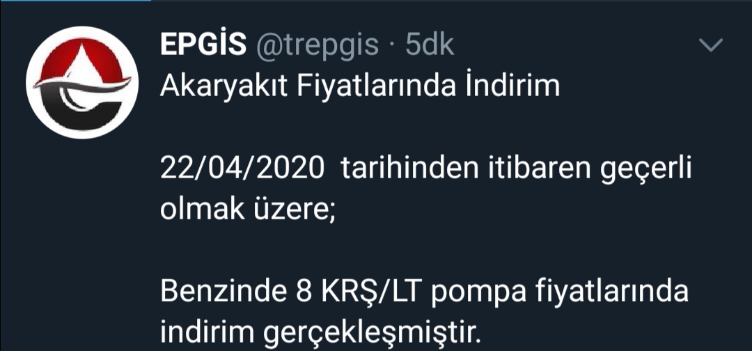 BENZİNDE 8 KURUŞ İNDİRİM