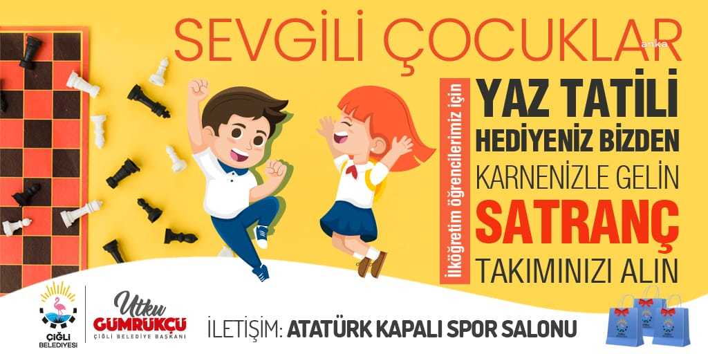 ÇİĞLİ BELEDİYESİ’NDEN ÇOCUKLARA KARNE HEDİYESİ