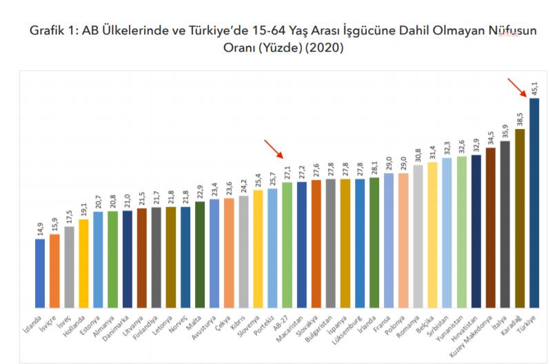 DİSK: TÜRKİYE İŞ GÜCÜNE DAHİL OLMAYAN NÜFUSTA AVRUPA BİRİNCİSİ