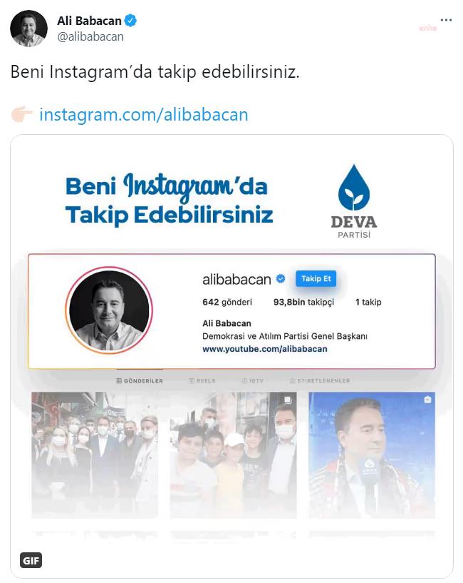 BABACAN INSTAGRAM HESABI AÇTI