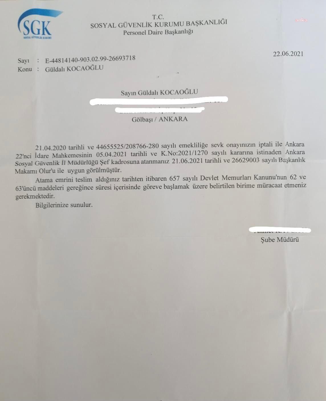 KHK İLE İHRAÇTA EMSAL KARAR ÇIKTI, GÖREVİNE BAŞLADI