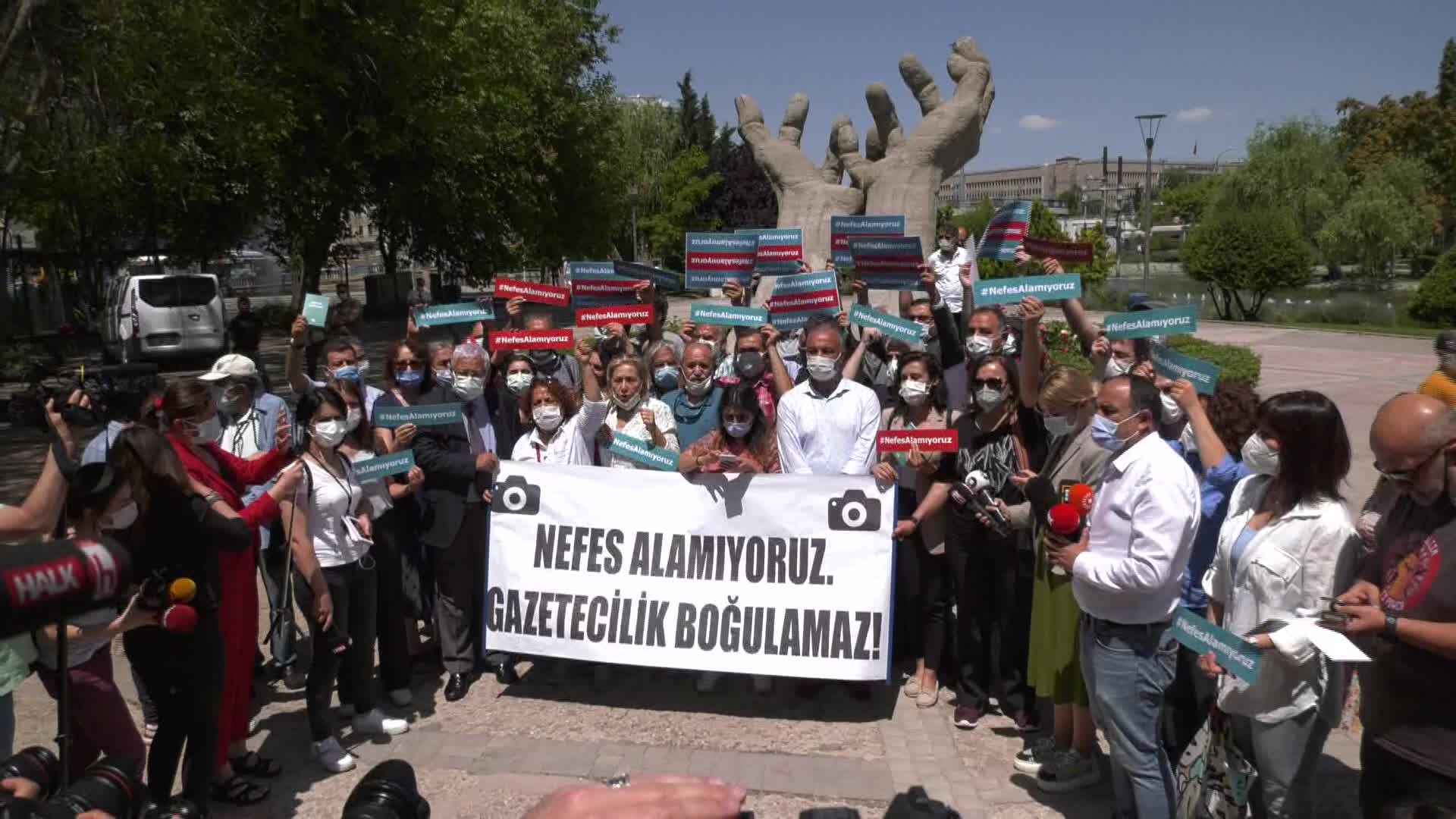 GAZETECİ ÖRGÜTLERİNDEN "GAZETECİYE ŞİDDETE HAYIR!" EYLEMİ