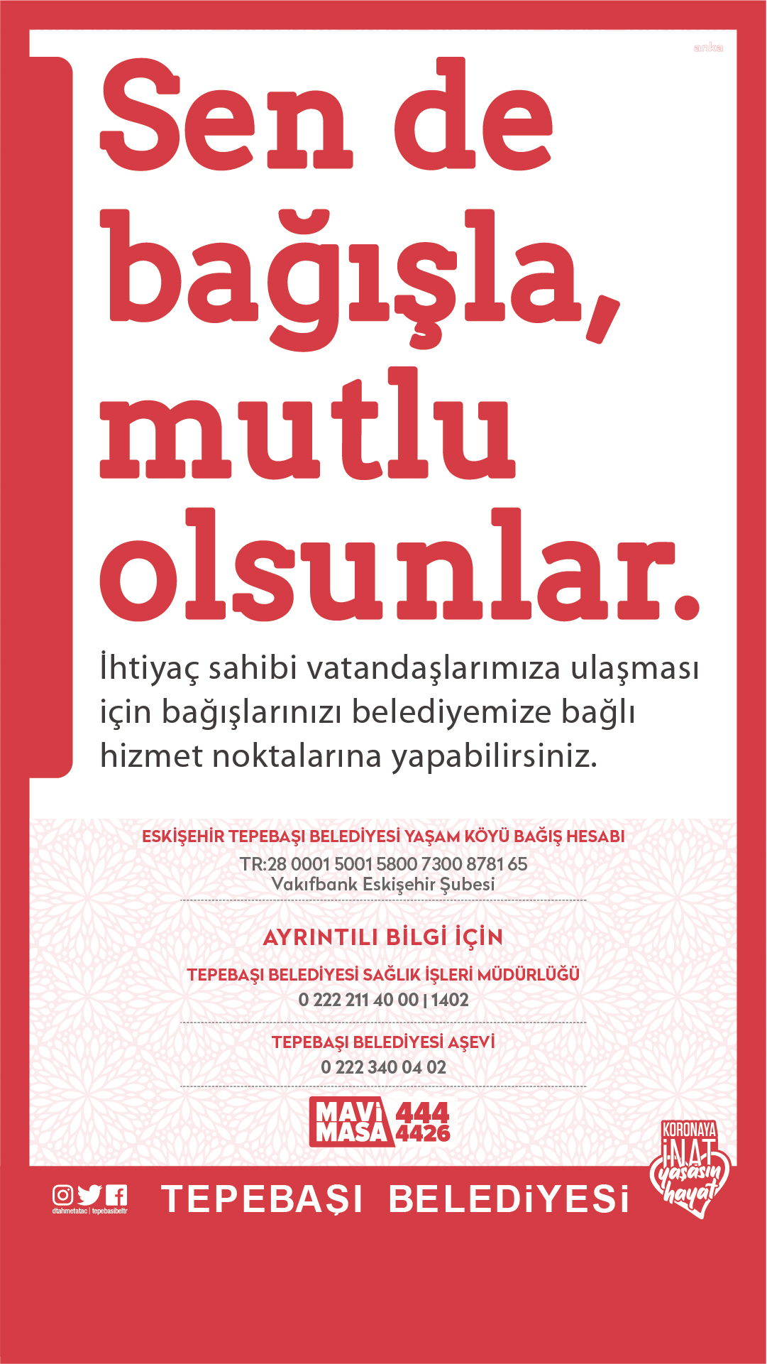 TEPEBAŞI BELEDİYESİ, KURBAN BAĞIŞLARINI İHTİYAÇ SAHİPLERİNE ULAŞTIRACAK
