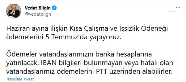 KISA ÇALIŞMA VE İŞSİZLİK ÖDEMELERİ YARIN YAPILACAK