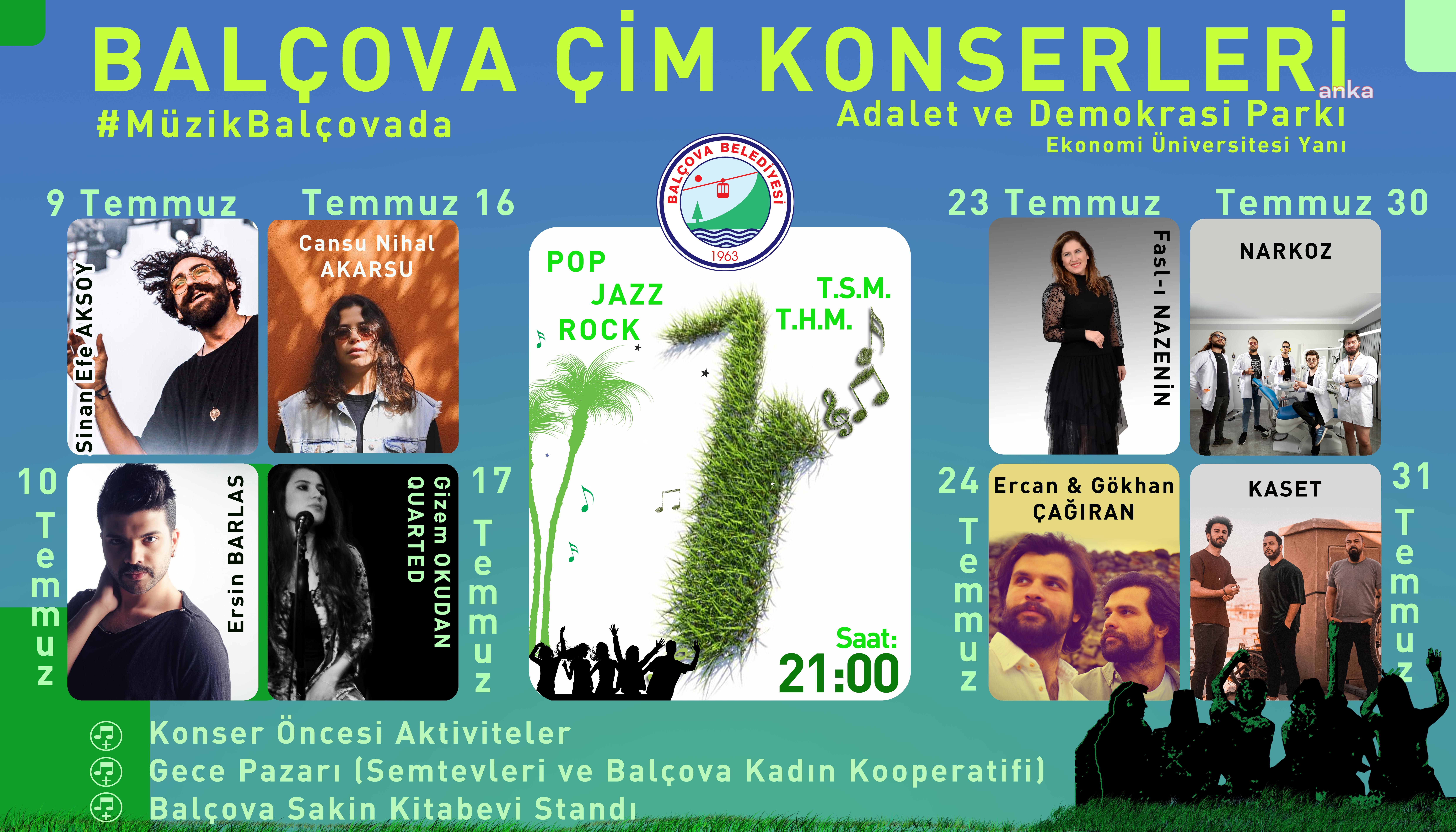 BALÇOVA BELEDİYESİ'NDEN ÇİM KONSERLERİ