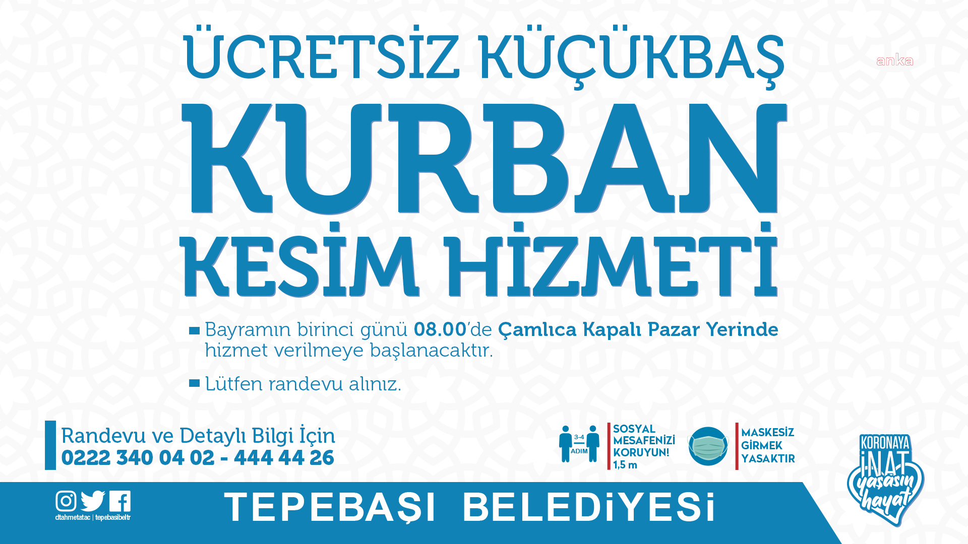 TEPEBAŞI BELEDİYESİ, KURBAN KESİM ALANINI BELİRLEDİ
