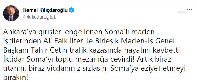 KILIÇDAROĞLU: "İKTİDAR SOMA’YI TOPLU MEZARLIĞA ÇEVİRDİ"