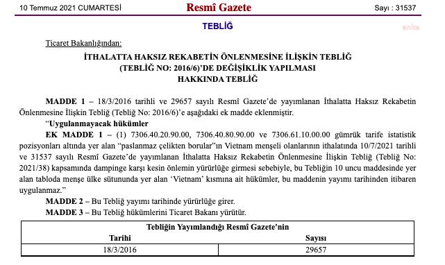 HAKSIZ REKABETE KARŞI 5 ÜLKEDEN GELEN ÜRÜNLERE SORUŞTURMA YOLU AÇILDI