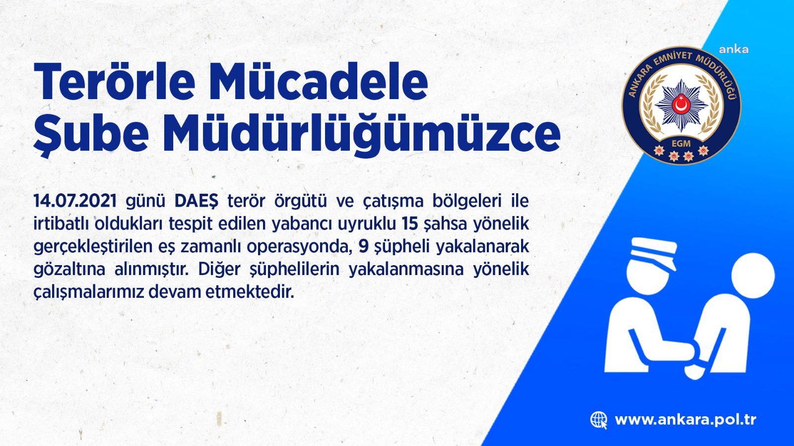 ANKARA'DA DAEŞ OPERASYONU: 9 GÖZALTI