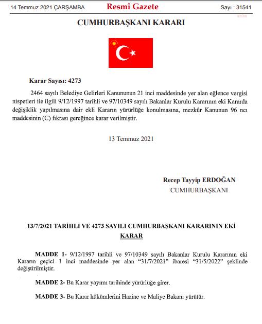 SİNEMA BİLETLERİNDE 'SIFIR VERGİ' MAYIS 2022'YE UZATILDI