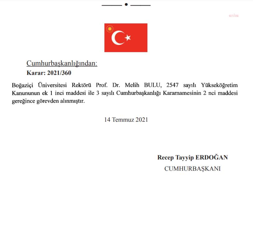 MELİH BULU GÖREVİNDEN ALINDI