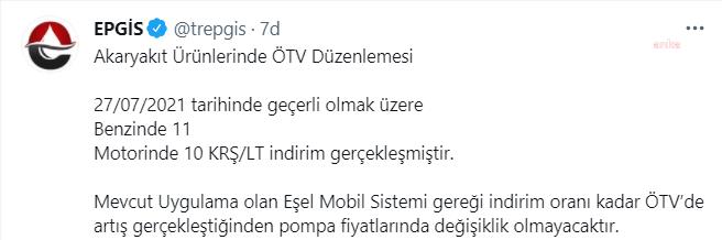 POMPAYA YANSIMADAN BENZİNDE 11, MOTORİNDE 10 KURUŞ İNDİRİM YAPILACAK