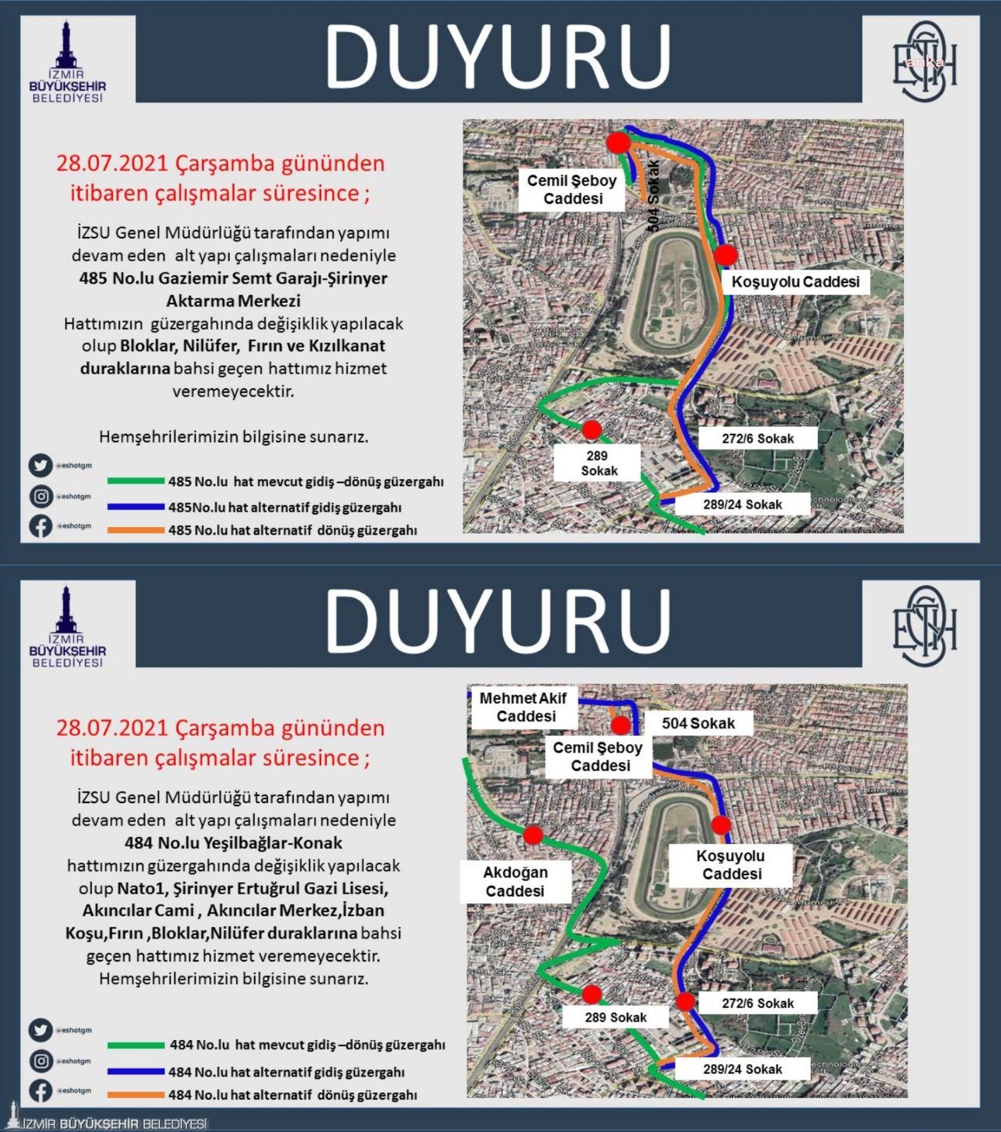 İZMİR'İN EN KALABALIK İLÇESİNDE GEÇİCİ TRAFİK DÜZENLEMESİ
