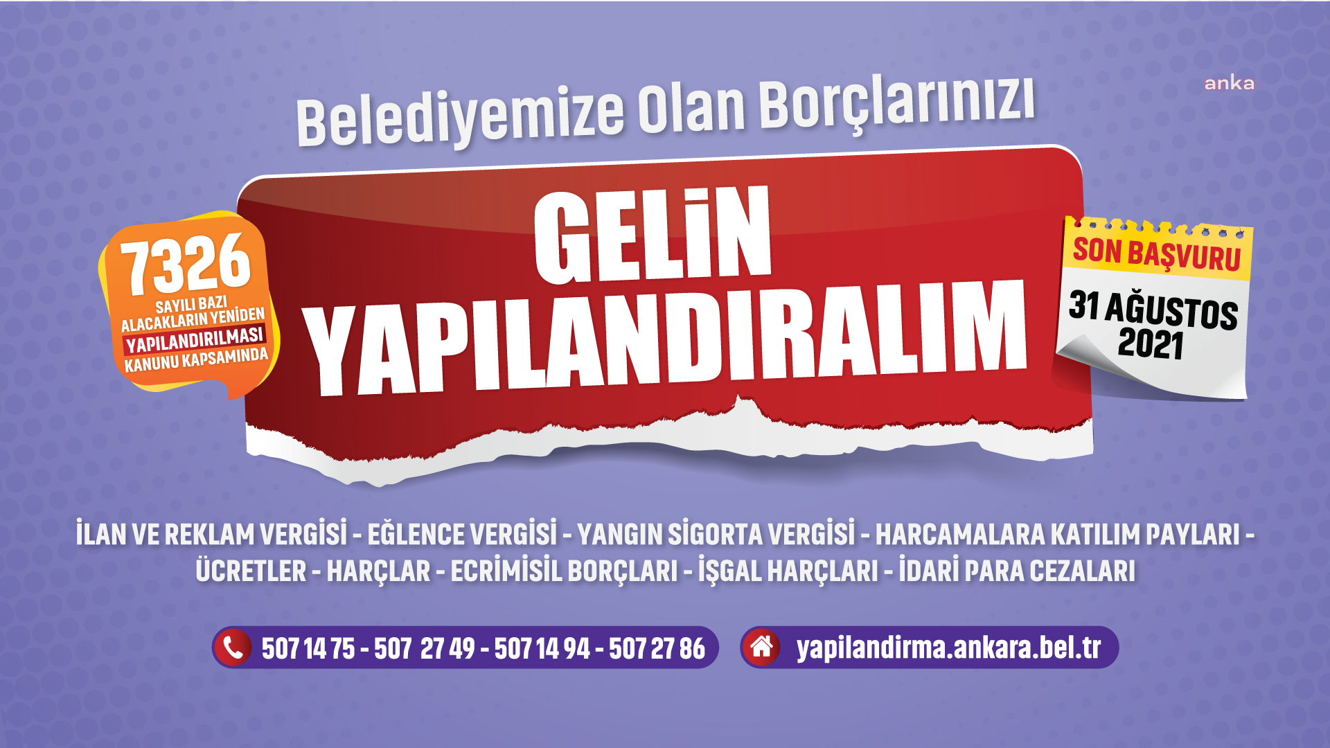 ANKARA BÜYÜKŞEHİR’DEN BORÇ YAPILANDIRMA KOLAYLIĞI