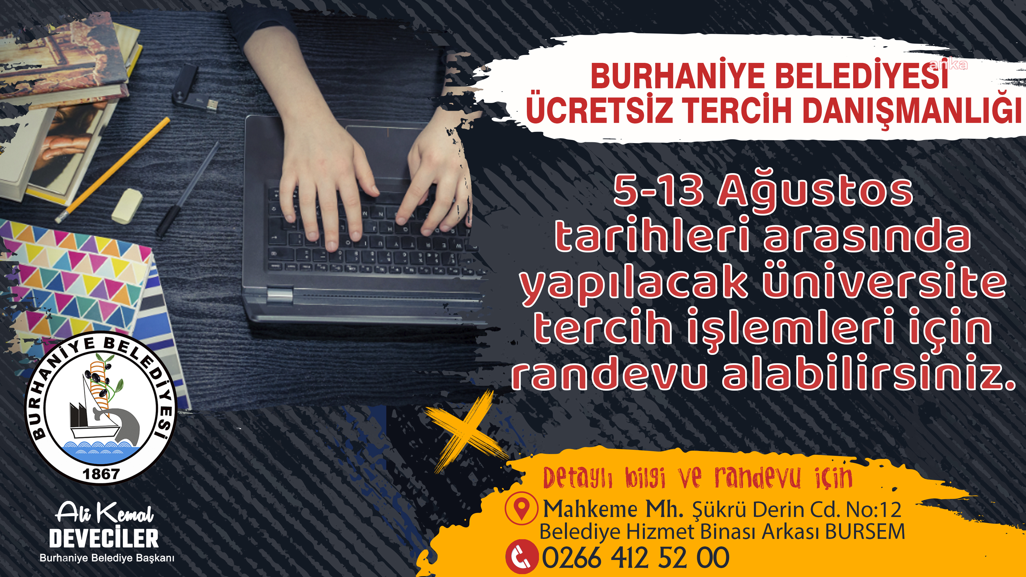 BURHANİYE BELEDİYESİ'NDEN ÜNİVERSİTE ADAYLARINA ÜCRETSİZ TERCiH DANIŞMANLIĞI DESTEĞİ