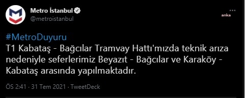 GÜLHANE PARKI YAKINLARINDA TRAMVAY RAYDAN ÇIKTI