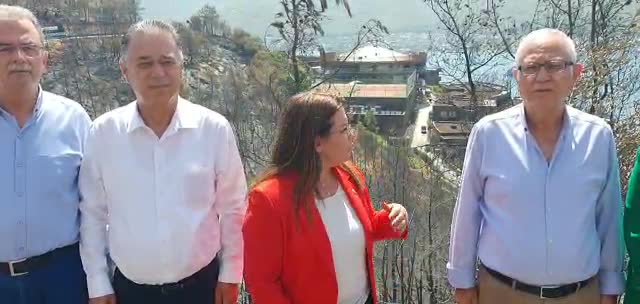 CHP'Lİ KARACA YANGIN BÖLGESİNDE: "YANAN YERLERE BETON DİKMEYE KALKARLARSA KARŞILARINDA OLACAĞIZ"