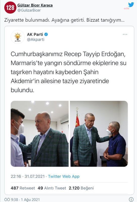 CHP'Lİ KARACA'DAN ERDOĞAN'A TAZİYE TEPKİSİ: "ACILI ANA BABA AYAĞA ÇAĞRILMAZ!"