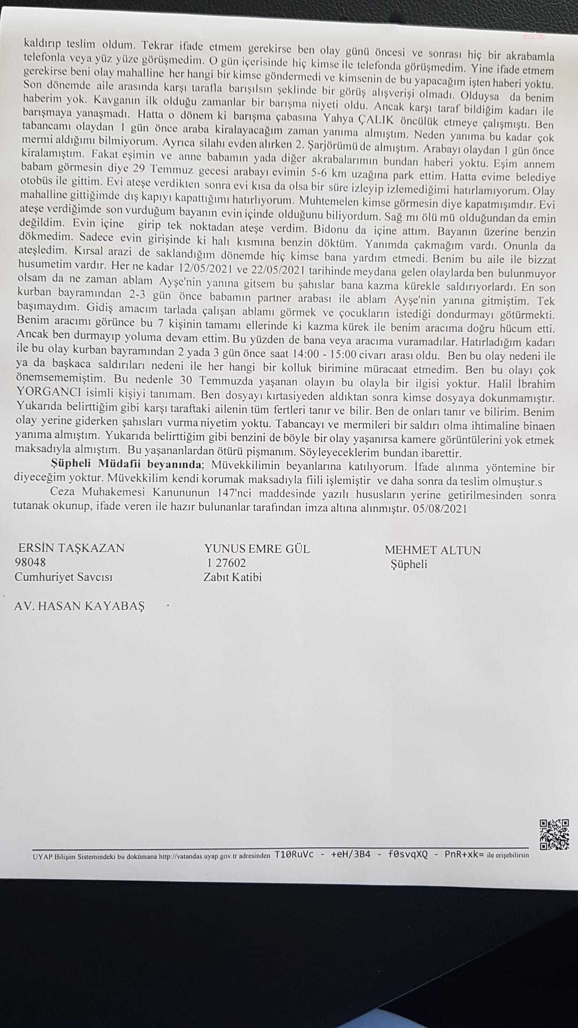 KONYA’DA AYNI AİLEDEN 7 KİŞİNİN ÖLDÜĞÜ CİNAYETİN ZANLISI MEHMET ALTUN’UN SAVCILIK İFADESİ ORTAYA ÇIKTI