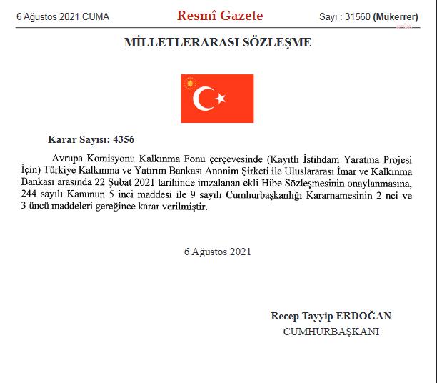 ERDOĞAN, AB'NİN 780 MİLYON AVROLUK SIĞINMACI FONUNA İLİŞKİN PROGRAMI ONAYLADI