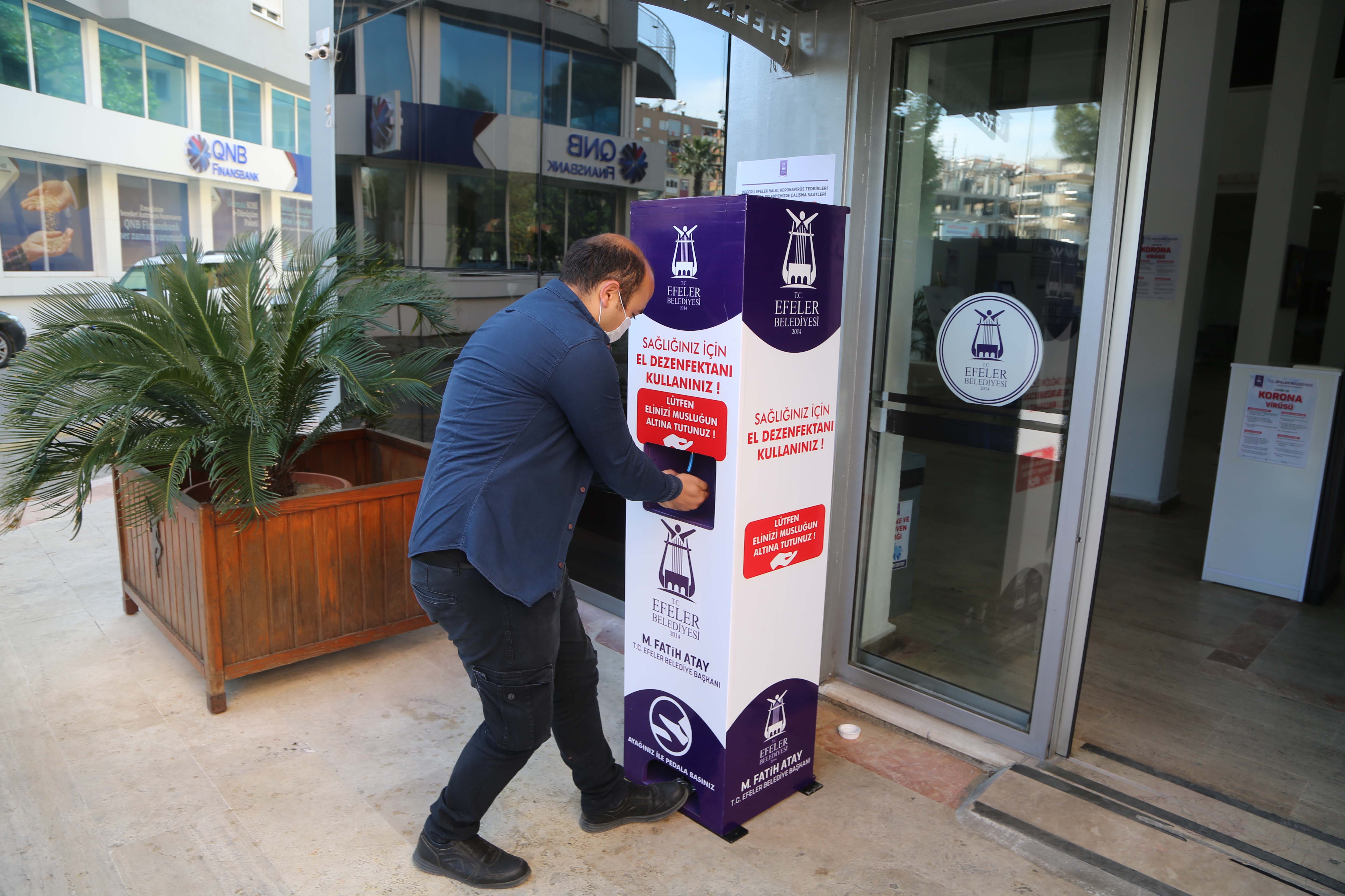 EFELER BELEDİYESİ’NDEN EL DEZENFEKTAN ÜNİTESİ
