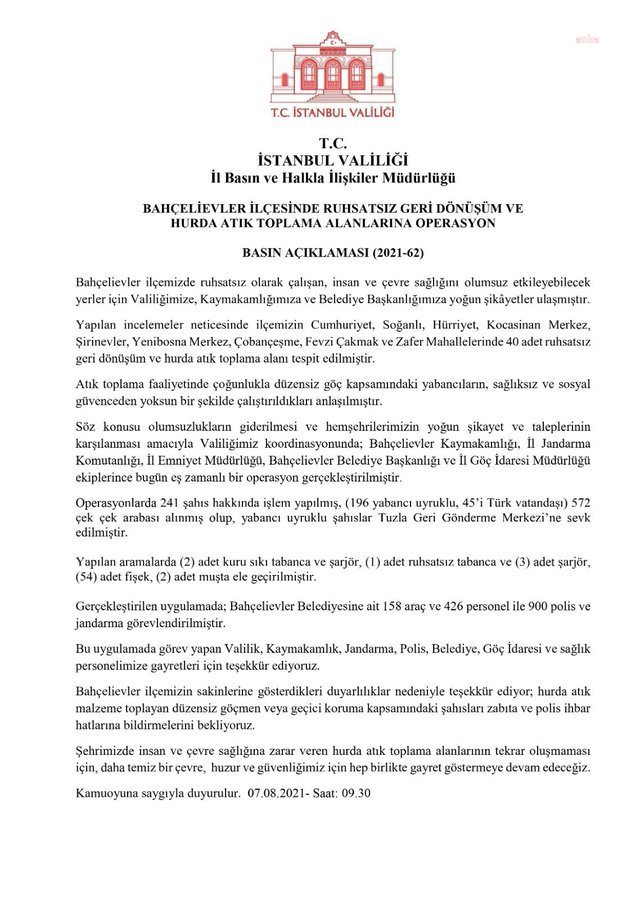İSTANBUL'DA 196 KAÇAK GÖÇMEN YAKALANDI