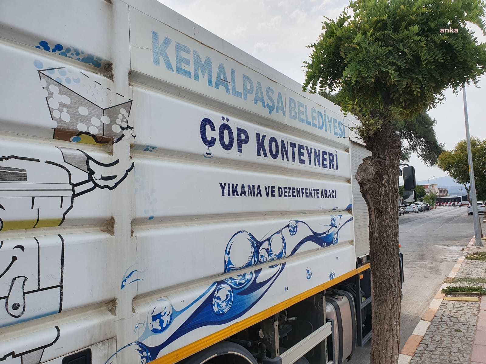 KEMALPAŞA’DA ÇÖP KONTEYNERLERİ DEZENFEKTE EDİLİYOR