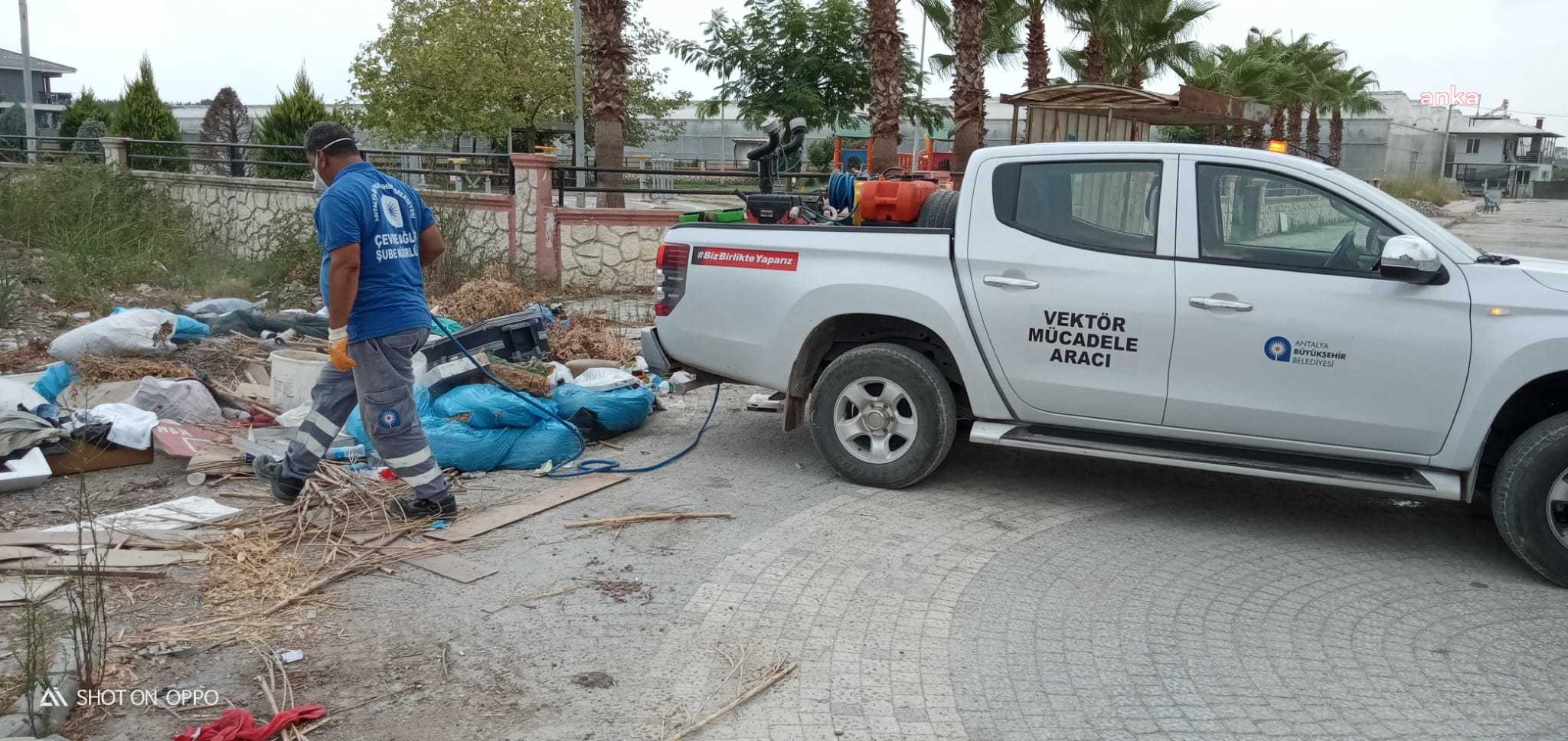ANTALYA BÜYÜKŞEHİR BELEDİYESİ YANGIN BÖLGELERİNİ İLAÇLIYOR