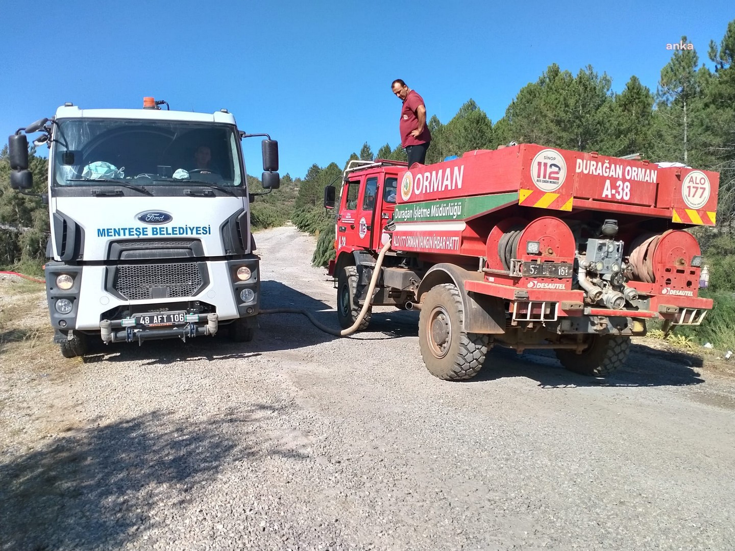 MENTEŞE'DEN MARMARİS'TE YANGIN BÖLGELERİNE SU DESTEĞİ