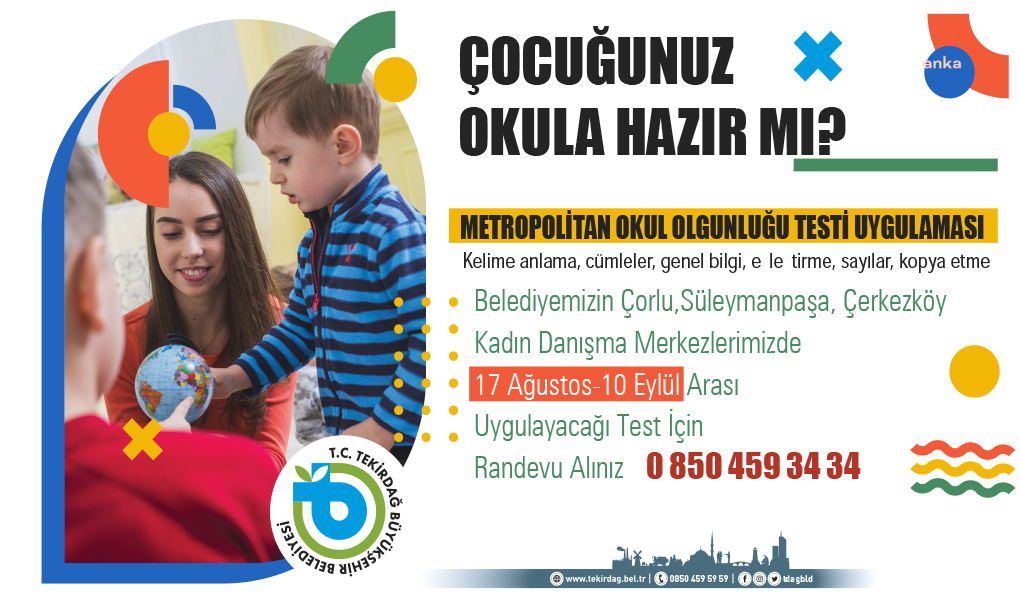 TEKİRDAĞ BÜYÜKŞEHİR'DEN İLKOKULA BAŞLAYACAK ÇOCUKLAR İÇİN ÖNEMLİ HİZMET