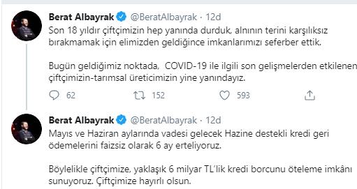 ÇİFTÇİNİN BORCU 6 AY FAİZSİZ ERTELENECEK