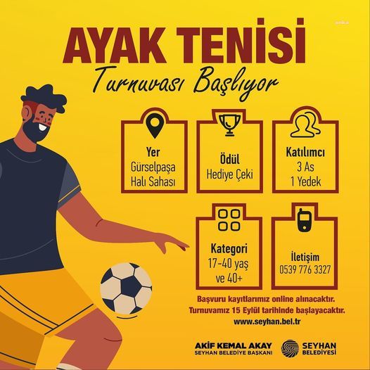 SEYHAN BELEDİYESİ, AYAK TENİSİ TURNUVASI DÜZENLİYOR