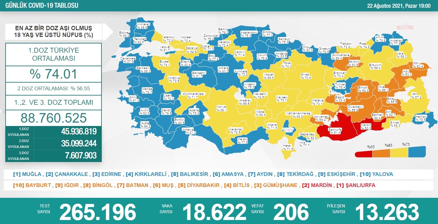 KORONAVİRÜS NEDENİYLE 206 KİŞİ DAHA HAYATINI KAYBETTİ