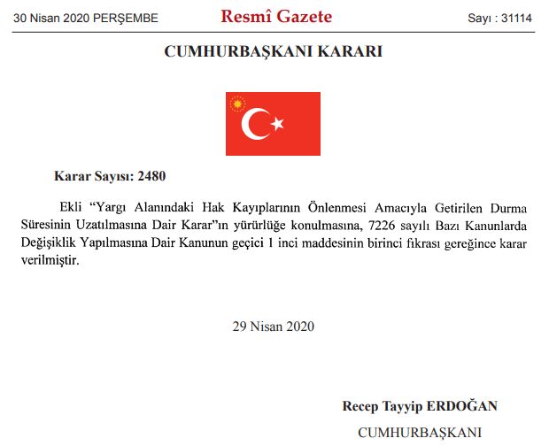 YARGIDAKİ SÜRELERE İKİNCİ UZATMA